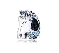 PANDOCCI Abalorio de plata 925 con diseño de caballo Nokk de invierno 2019, se adapta a pulseras Pandora originales, joyería de moda, Plata