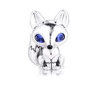 PANDOCCI Abalorio de plata de ley 925 con diseño de zorro de ojos azules para el otoño de 2020, compatible con pulseras originales Pandora