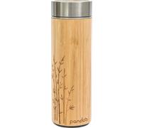 pandoo Tea to-go Termo de bambú 480ml, botella térmica de doble pared, termo de viaje, termo para té, botella de agua con colador de té de acero inoxidable sin BPA