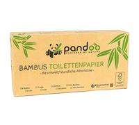 pandoo Papel higiénico 100% de bambú, sin madera, en embalaje sin plástico, papel higiénico de bambú, 3 capas y suave, 12 x 8 rollos de 200 hojas (96 rollos)