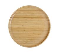 pandoo Platos de bambú reutilizables, 100% bambú, platos redondos de madera, platos de bambú, decoración de bambú, platos, vajilla, platos de madera, platos reutilizables, juego de 4 x 30 cm
