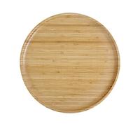 pandoo Platos de bambú reutilizables, 100% bambú, platos redondos de madera, platos de bambú, decoración de bambú, platos llanos, juego de platos, platos de madera, platos reutilizables, 30 cm