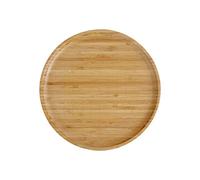 Pandoo Platos de Bambú Reutilizables - Juego de 4 Redondos de Madera, Vajilla Decorativa, 25 cm