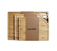 pandoo Tabla de cortar de bambú, tabla de cortar madera, utensilios de cocina, tabla de madera, juego de tablas de cortar, tabla de cortar, tabla de servir, tablas de madera, accesorios de cocina,