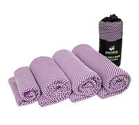 pandoo Toalla de Viaje de Microfibra | Fibras Ecológicas de Nylon y Bambú | Manta de Baño Secado Rápido Absorbente y Antibacteriana | Deporte, Viaje, Natación, Ducha y Playa | Estuche | 200x80 cm