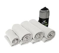 pandoo Toalla de Viaje de Microfibra | Fibras Ecológicas de Nylon y Bambú | Manta de Baño Secado Rápido Absorbente y Antibacteriana | Deporte, Viaje, Natación, Ducha y Playa | Estuche | 200x80 cm