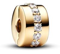 PANDORA 14k Gold-Plated Clip with Clear Cubic Zirconia