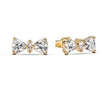 Pandora 14k Gold-plated unique metal blend Cubic Zirconia Clear 263507C01 Pendientes