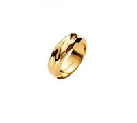 PANDORA 163886C00 - Anillo ancho para mujer ondulado dorado 163886C0, 52/16,6, Plata de ley, Sin piedras preciosas