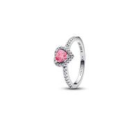 PANDORA 198421C03 Bague pour Femme Cœur surélevé Rose, 54/17,2, Argent Sterling, Aucune Pierre précieuse