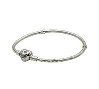 Pandora Pulsera Diseño Cadena de Serpiente Y Corazón de Moments en Plata de Ley | 21 cm
