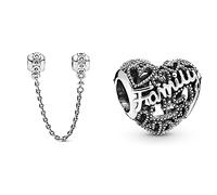 PANDORA Abalorio Cadena de seguridad 791088-05 Mujer Plata Love connection
