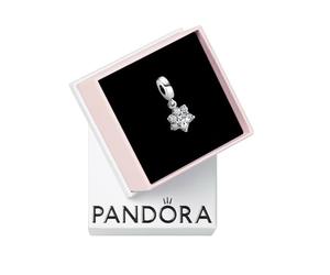 PANDORA Abalorio colgante brillante con estampado de huellas de mascotas, compatible con PANDORA Moments, joyería para mujer, regalo para ella, fabricado con plata de ley y circonita cúbica, con caja