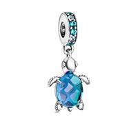 PANDORA Abalorio colgante de perro labrador de plata para pulsera | Colgante de cachorro labrador en plata de ley con un collar esmaltado negro y patas en relieve con corazones