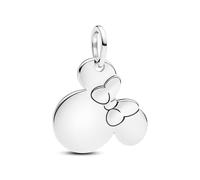 PANDORA Abalorio de plata de ley con grabado de Minnie Mouse de Disney, compatible con ME y Moments, 793993C00