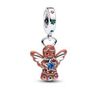 PANDORA Moments 794247C01 - Colgante de ángel de jengibre de plata de ley con circonitas y cristal artificial, compatible con ME y Moments