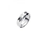 PANDORA Anillo ancho de banda para mujer ondulado plata 193886C00, 50/15,9, Plata de ley, Sin piedras preciosas