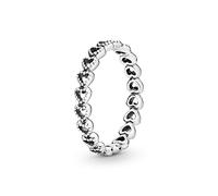 Pandora Anillo calado con diseño de banda de corazones, talla 54