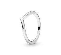 Pandora Anillo con diseño de hueso de la suerte de plata de ley pulida, talla 56