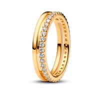 Pandora Anillo con un recubrimiento Doble Banda 163799C01 52