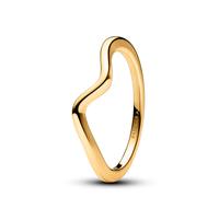 Pandora Anillo con un recubrimiento en oro de 14k Ola Pulida 163095C00 54