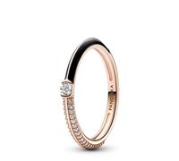 PANDORA Anillo 182528C01-52 dual negro y pavé
