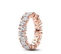 Pandora Anillo con un recubrimiento en oro rosa Banda Brillante Alterna 183021C01 50