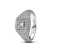Pandora Anillo de cóctel para mujer plata cuadrado pavé 193556C01