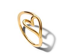 Pandora Anillo de corazón bañado en oro 164361C00 60