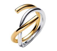Pandora Anillo de mujer bicolor 163889C00, 58/18,5, Plata de ley, Sin piedras preciosas