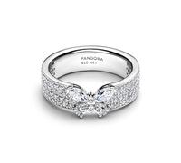 Pandora Anillo de Mujer con diseño de Mariposa, Ancho y Plateado, 194270C01, 58/18,5, Plata de, Circonia cúbica