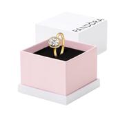 PANDORA Anillo de mujer ovalado brillante halo dorado 163802C01