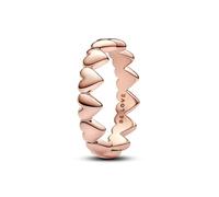 PANDORA Anillo de mujer serie de corazones oro rosa 183427C00, 52/16,6, Plata de ley, Sin piedras preciosas