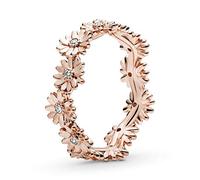 PANDORA Anillo de plata de ley con circonita cúbica para mujer, diseño de margaritas brillantes, Metal