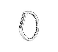 PANDORA Anillo de plata de ley con efecto brillante de plata de ley, talla 48, Metal precioso, No aplicable