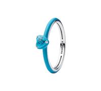 PANDORA Anillo de plata de ley con forma de corazón turquesa de la colección ME, talla 64, 193828C01-64