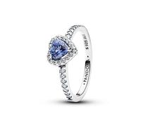 Pandora Anillo para mujer plata de ley 198421C05 Corazón azul con circonita cúbica Talla 56