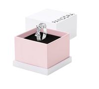Pandora Anillo de plata para mujer con lazo brillante de doble fila 193552C01, 50/15,9, Plata de ley, Circonita cúbica
