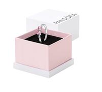 Pandora Anillo de plata para mujer con lazo rosa brillante 193510C01, 58/18,5, Plata de ley, Zirconia cúbica