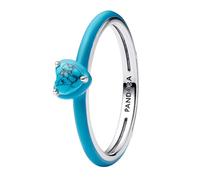 Pandora Anillo de plata para mujer, corazón turquesa 193828C01, 54/17,2, Plata de ley, Sin piedras preciosas