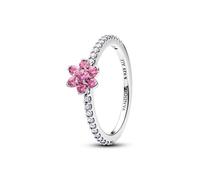 PANDORA Anillo de plata para mujer Flor brillante Rosa 194499C02, 52, Plata de ley, Circonia cúbica