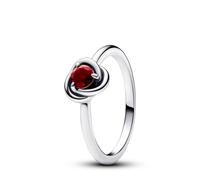 Pandora Anillo en plata de ley Círculo Eternity Rojo 192993C01 52
