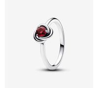 Pandora Anillo en plata de ley Círculo Eternity Rojo Verdadero 192993C07 56