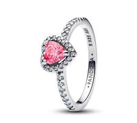 Pandora Anillo Corazón Rosa Elevado en Plata de Ley | 58