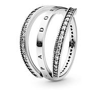 PANDORA Anillo en plata de ley Corazones Girando 197404 CZ 50 MUJER