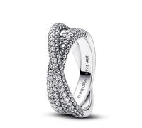 Pandora Anillo en plata de ley Doble Banda Cruzada en Pavé 193022C01 52