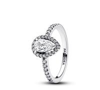 Pandora Anillo en plata de ley Halo Brillante Corte Pera 192835C01 52
