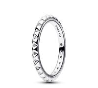 PANDORA ME Anillo con tachonado de pirámides de plata de ley con circonitas cúbicas transparentes, talla 50