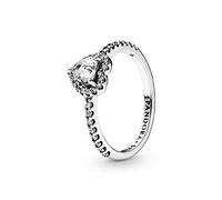 Pandora Anillo Corazón en Relieve con Circonitas Cúbicas en Plata de Ley | 52