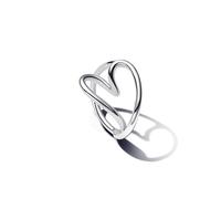 PANDORA Anillo para Mujer con corazón de Plata 193288C00, 52/16,6, Plata de, No es una Piedra Preciosa